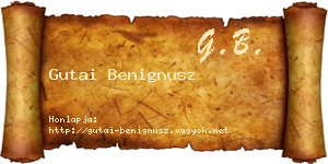 Gutai Benignusz névjegykártya